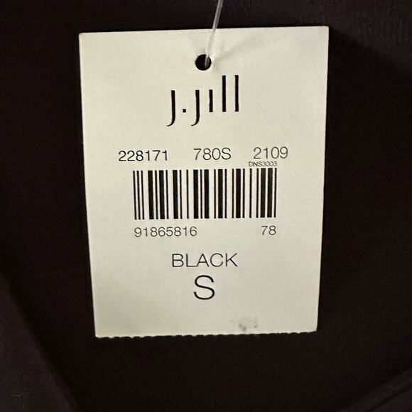 J JILL WEAREVER Womens Dress Small Black Shift V-Neck Knee Length Lagenlook - Picture 8 of 12